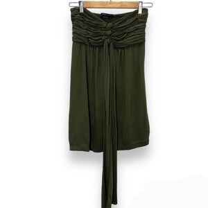 BCBG‎ Max Azria Knot Smocked Back Strapless Tunic Top Mini Dress S Small